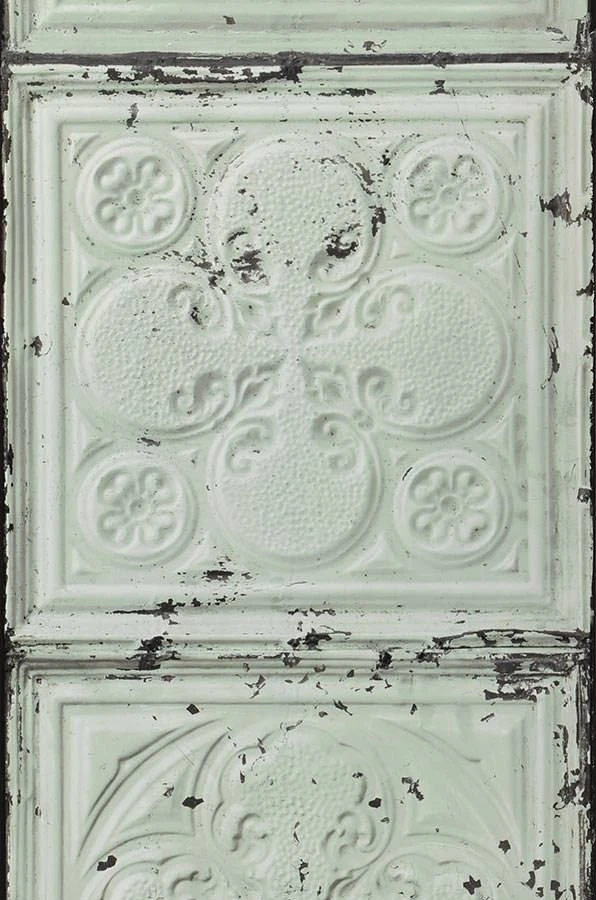 Tapete Brooklyn Tins 05 Weissgrün 4 Tapete Brooklyn Tins 05 Weissgrün - Image 2