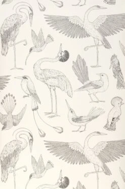 Ferm LIVING Tapete Birds Of Happiness Cremeweiss