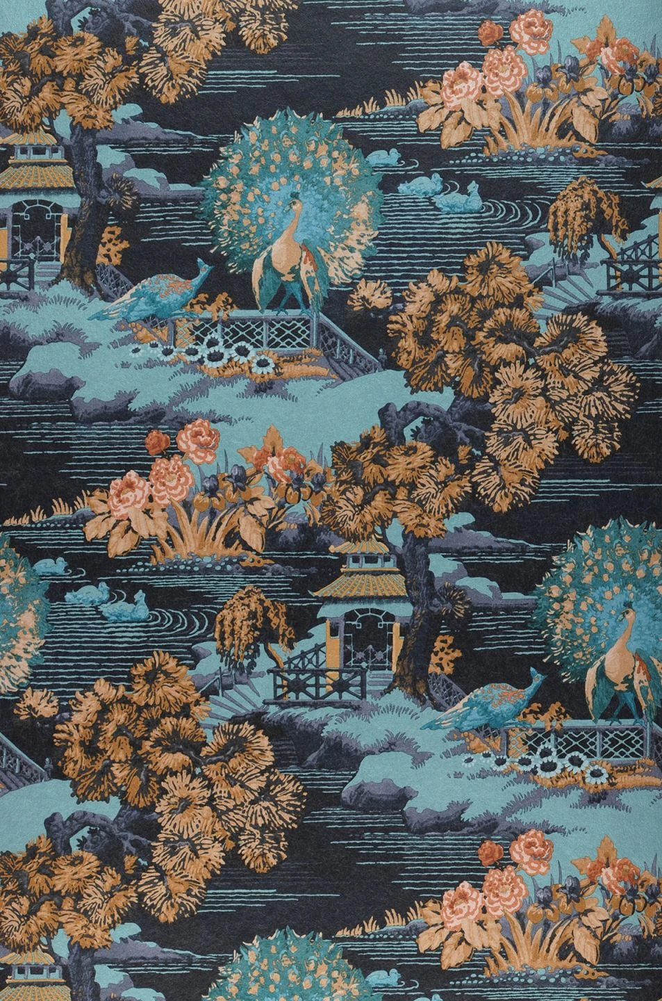 Tapete Surimono Wasserblau 4 Tapete Surimono Wasserblau - Image 2