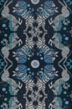 Tapete Caspian Stahlblau