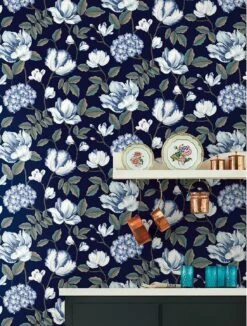 Tapete Alba Dunkelblau -Tapeten Verkäufe Alba B 790352 2880x1440