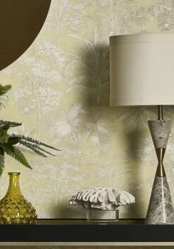 Tapete Alenia Grünbeige Schimmer