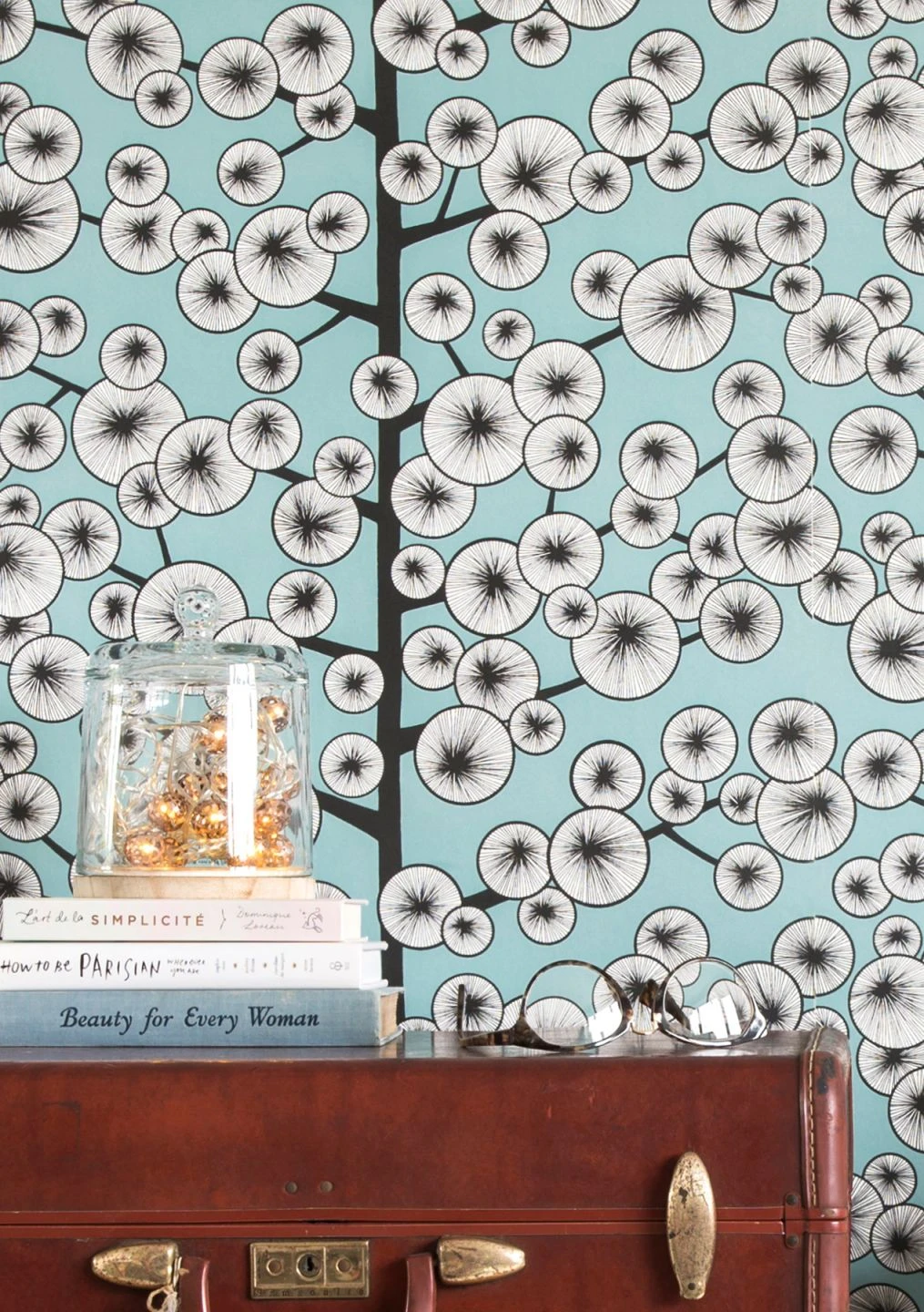 Tapete Cotton Tree Pastelltürkis 3 Tapete Cotton Tree Pastelltürkis