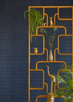 Tapete Croco Velvet Stahlblau -Tapeten Verkäufe Croco Velvet B 821914 2880x1440