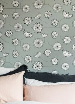 Tapete Dandelion Mobile Zementgrau