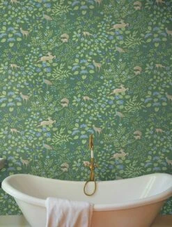 Selbstklebende Tapete Deer Love Smaragdgrün -Tapeten Verkäufe Deer Love 790682 2880x1440