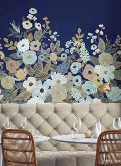 Wandbild Flower Garden Zartblau