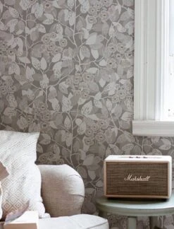 Tapete Hedera Hellgrau