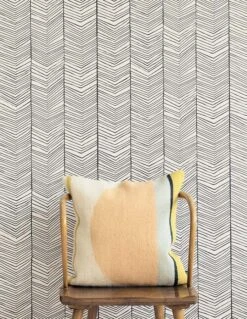 Ferm LIVING Tapete Herringbone Schwarz