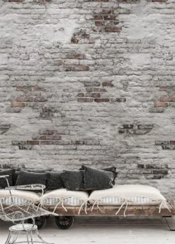 Wandbild Industrial Wall Hellgrau -Tapeten Verkäufe Industrial Wall B 390741 2880x1440