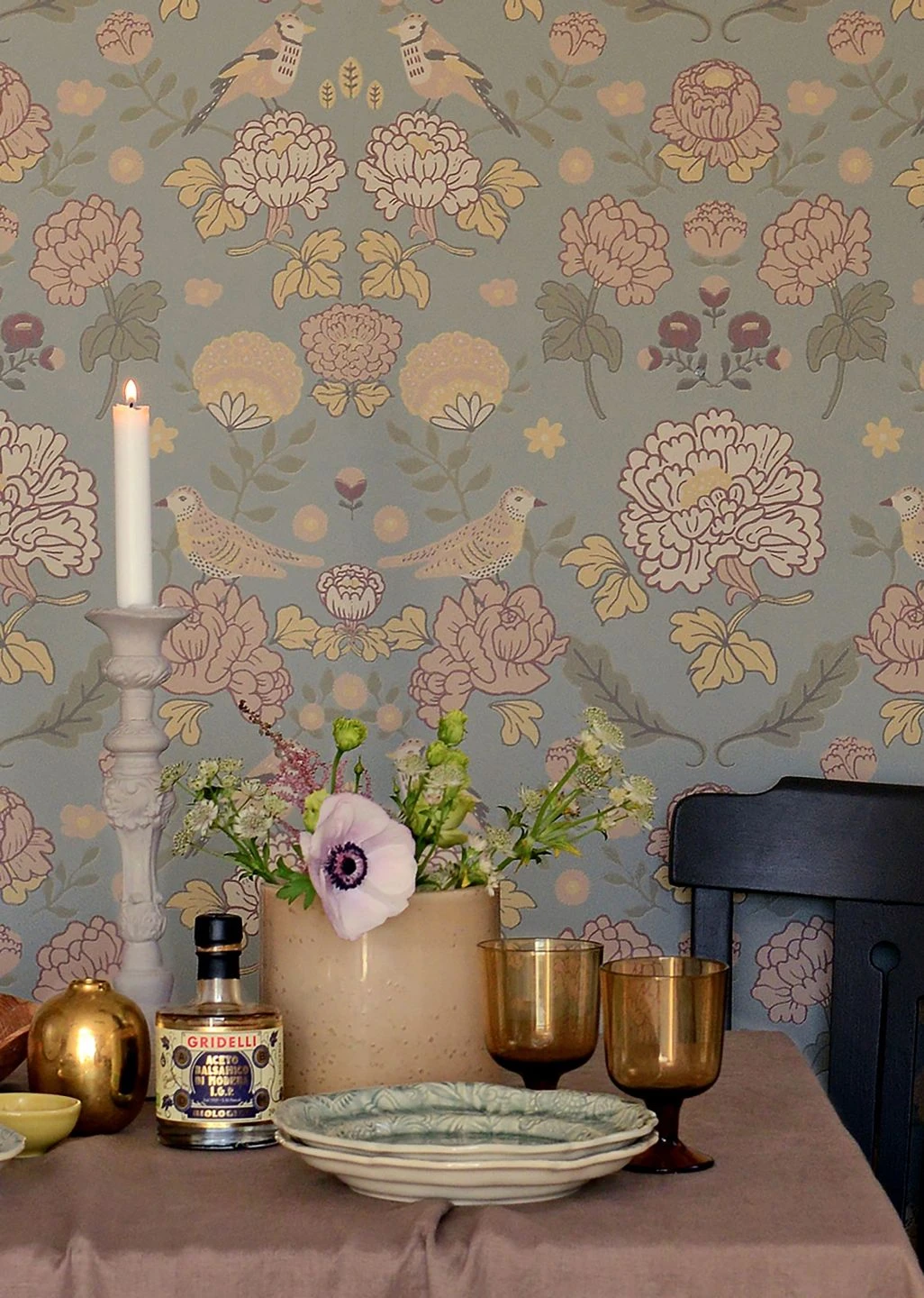 Tapete June Graugrün 3 Tapete June Graugrün