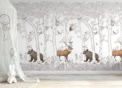 Wandbild Animal Forest Brauntöne -Tapeten Verkäufe Jungle Kingdom B 390711 2880x1440