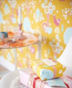 Tapete Körsbärsdalen Maisgelb -Tapeten Verkäufe Koersbaersdalen 389021 B 2880x1440