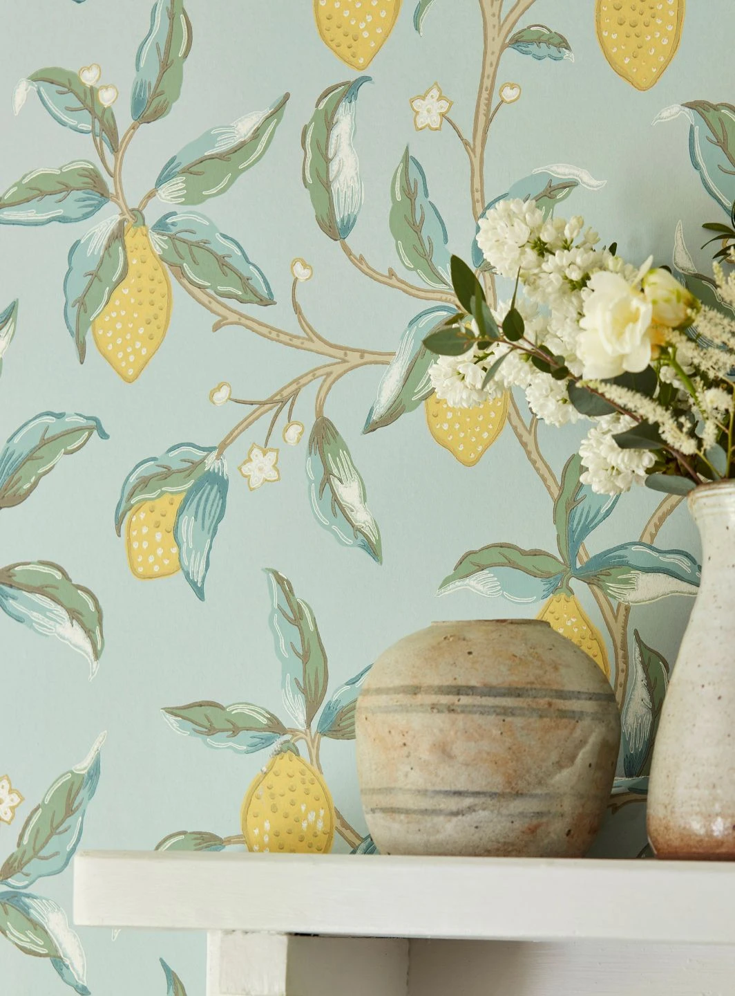 Tapete Lemon Tree Hellblaugrau 3 Tapete Lemon Tree Hellblaugrau