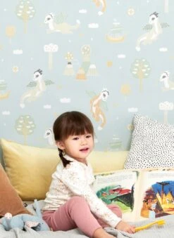 Tapete Magical Adventure Blassminttürkis