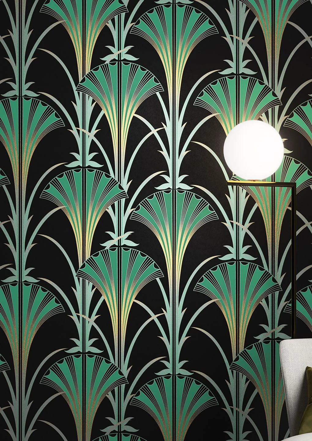 Tapete Morley Patinagrün 3 Tapete Morley Patinagrün