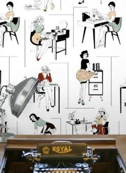 Tapete Office Etiquette Weiss