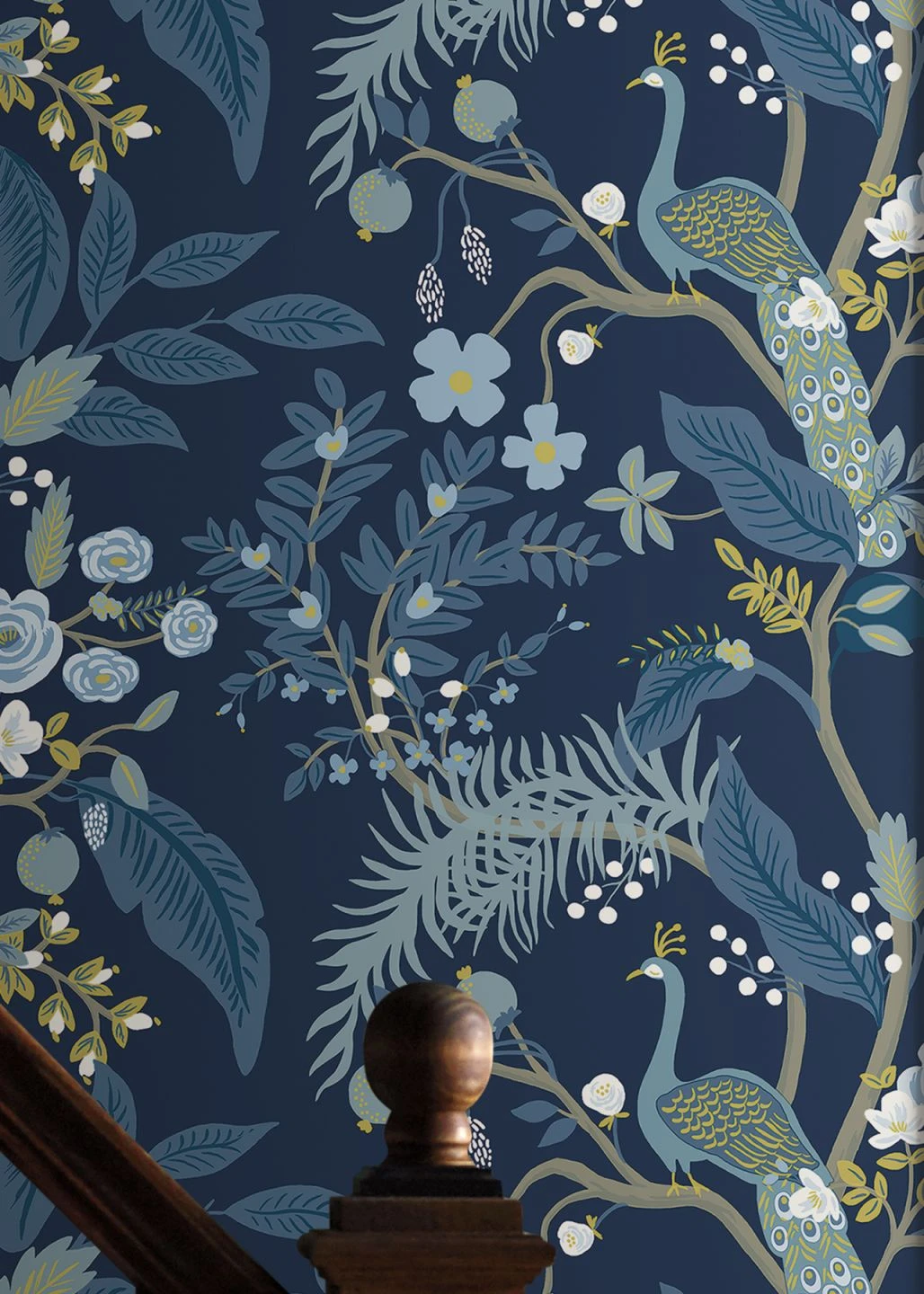 Tapete Peacock Tree Stahlblau 3 Tapete Peacock Tree Stahlblau