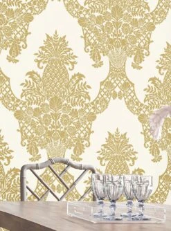 Tapete Pineapple Damask Perlgold -Tapeten Verkäufe Pineapple Damask A 790412 2880x1440