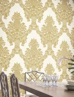 Tapete Pineapple Damask Perlgold -Tapeten Verkäufe Pineapple Damask B 790412 2880x1440