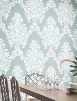 Tapete Pineapple Damask Pastelltürkis -Tapeten Verkäufe Pineapple Damask B 790413 2880x1440
