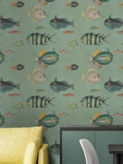 Wandbild Poissons Schilfgrün
