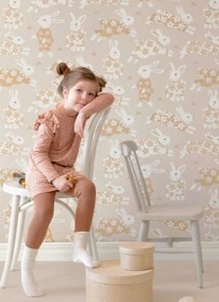 Tapete Rabbit Party Hellgraubeige -Tapeten Verkäufe Rabbit Party D 389391 2880x1440