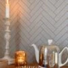 Tapete Scandi Herringbone Hellgrau