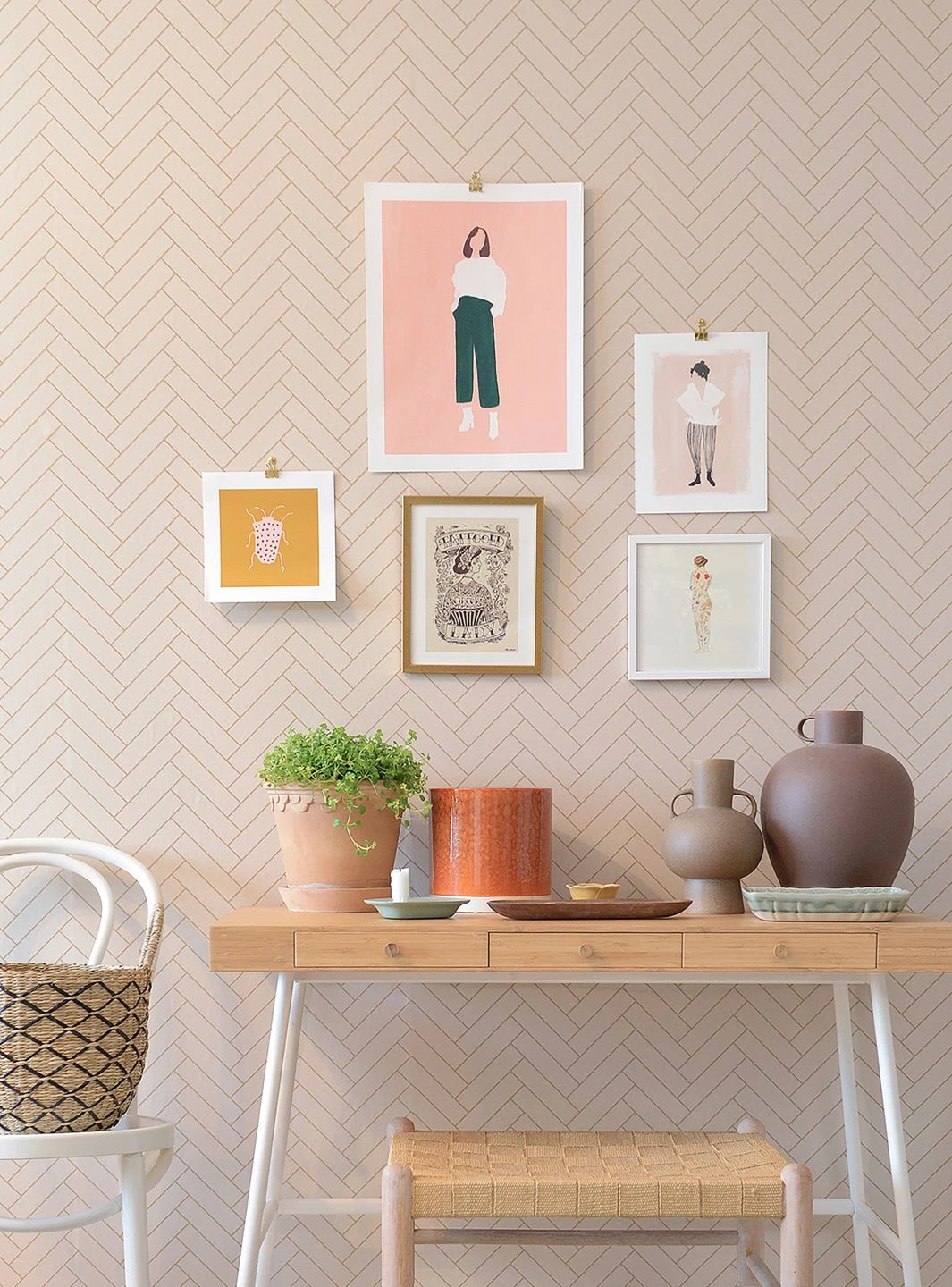 Tapete Scandi Herringbone Creme 5 Tapete Scandi Herringbone Creme - Image 3