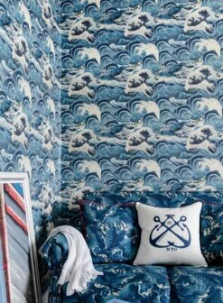 Tapete Sea Waves Blautöne -Tapeten Verkäufe Sea Weaves C 725011 2880x1440