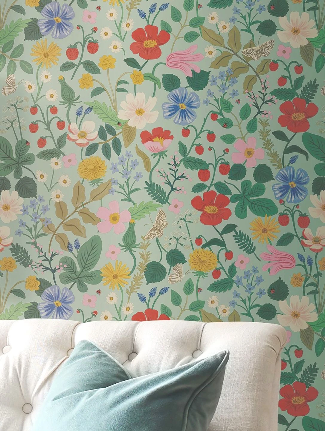 Tapete Strawberry Garden Zartgrün 3 Tapete Strawberry Garden Zartgrün