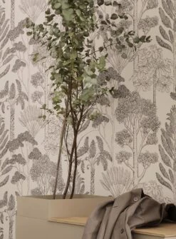 Ferm LIVING Tapete Trees Cremeweiss