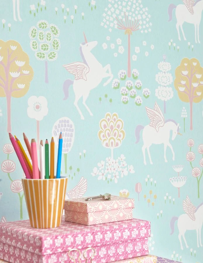 Tapete True Unicorns Hellgrün 3 Tapete True Unicorns Hellgrün