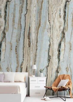 Wandbild Vertical Marble Türkisblau -Tapeten Verkäufe Vertical Marble B 390781 2880x1440