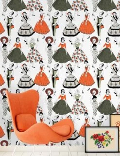 Tapete Vintage Dress Rotorange -Tapeten Verkäufe Vintage Dress A 355191 2880x1440