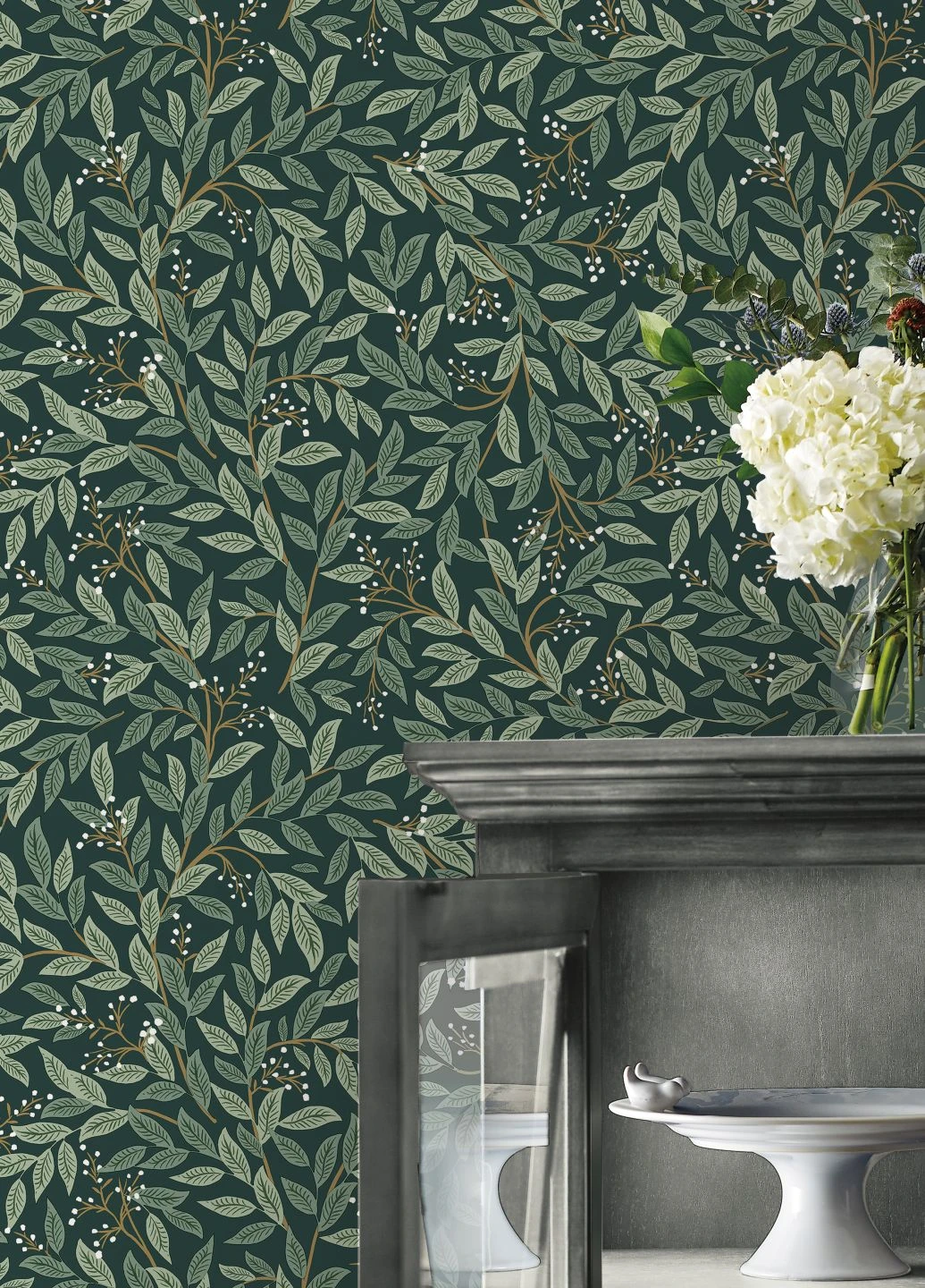 Selbstklebende Tapete Willowberry Dunkelgrün 3 Selbstklebende Tapete Willowberry Dunkelgrün