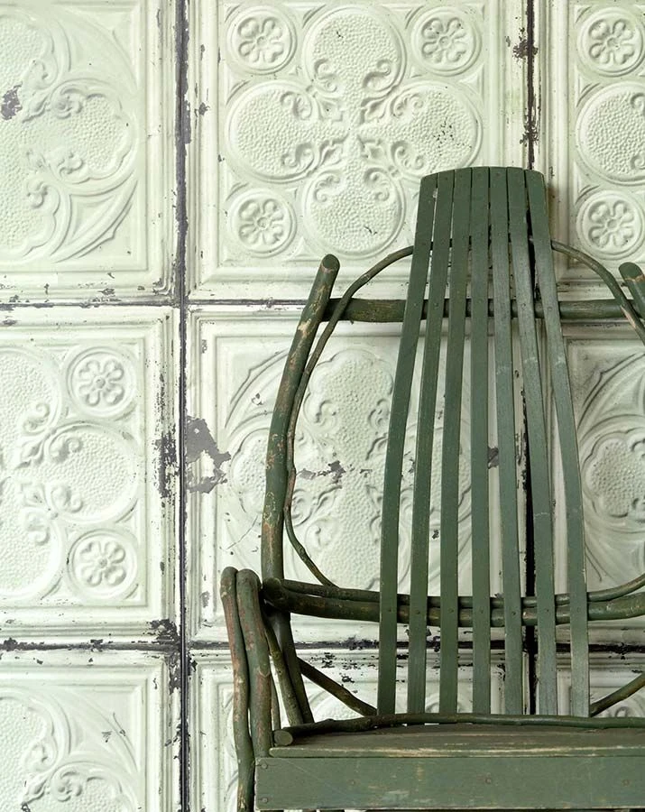 Tapete Brooklyn Tins 05 Weissgrün 3 Tapete Brooklyn Tins 05 Weissgrün