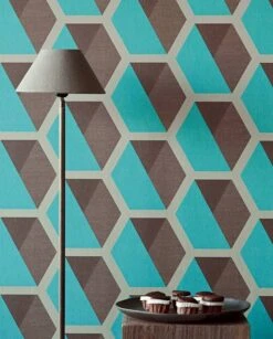 Tapete Hirolanit Türkis Glitzer