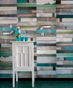 Tapete Scrapwood 12 Blassgrün